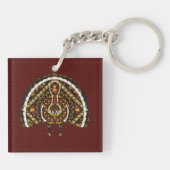 Herfst Kalkoen Acryl Sleutelhanger (Achterkant)