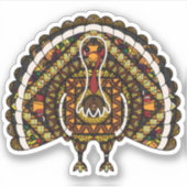 Herfst Kalkoen Contour Sticker (Voorkant)