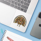 Herfst Kalkoen Contour Sticker (Laptop met iPhone)