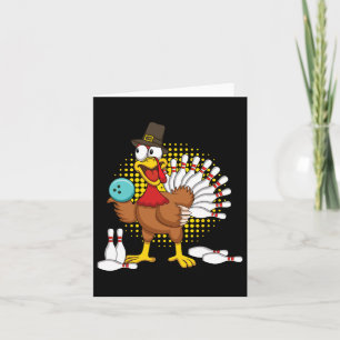 Herfst kalkoen Grappige Thanksgiving kalkoen Bowli Kaart