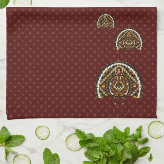 Herfst kalkoen handdoek (Gevouwen)