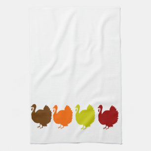 Herfst kalkoenen theedoek