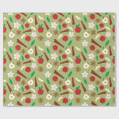 Herfst kaneel, appels naadloze herfst Thanksgiving Cadeaupapier (Vlak)