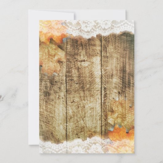 Herfst Kant Rustieke Save The Date Aankondiging (Achterkant)