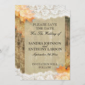 Herfst Kant Rustieke Save The Date Aankondiging (Voorkant / Achterkant)