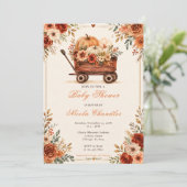 Herfst Kar Baby Shower Kaart (Staand voorkant)