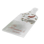 Herfst Kardinaal Rood en Groen Opgericht Snijplank (Hoek)