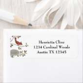 herfst kardinaal vogel etiket (Insitu)