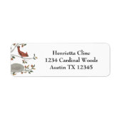 herfst kardinaal vogel etiket (Voorkant)