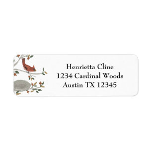herfst kardinaal vogel etiket