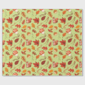 Herfst Kastanje en Eekhoorn Naadloos inpakpapier (Vlak)