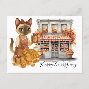Herfst Kat Bakkerij Thanksgiving Herfst Kattenlief Feestdagenkaart