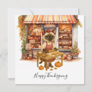 Herfst Kat Bakkerij Thanksgiving Herfst Kattenlief Feestdagenkaart