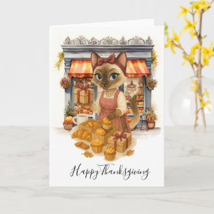 Herfst Kat Bakkerij Thanksgiving Herfst Kattenlief Kaart