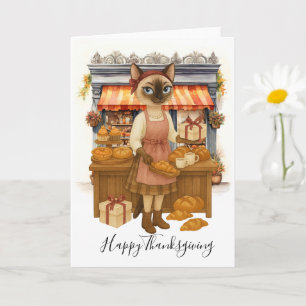 Herfst Kat Bakkerij Thanksgiving Herfst Kattenlief Kaart