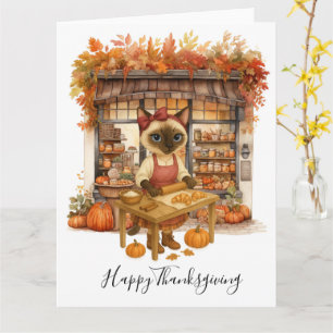 Herfst Kat Bakkerij Thanksgiving Herfst Kattenlief Kaart