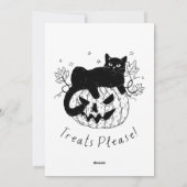 Herfst Kat Halloween Ren Feestdagenkaart (Achterkant)