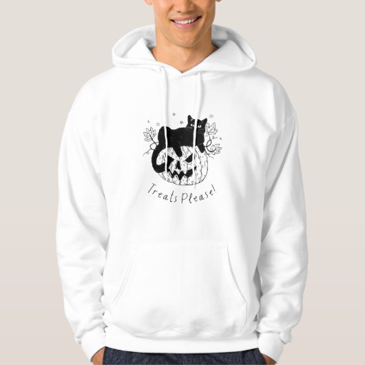 Herfst Kat Halloween Ren Hoodie (Voorkant)