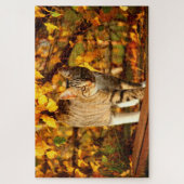 herfst kat puzzel legpuzzel (Verticaal)