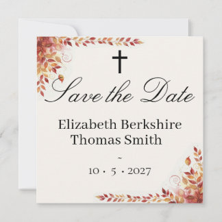 Herfst Katholieke Rood en Goud Trouw Save the Date