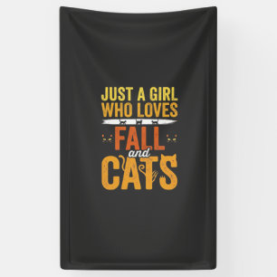 Herfst Katten Meisje Liefhebber Halloween Ontwerp Spandoek