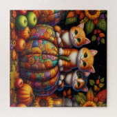 Herfst katten puzzel (Horizontaal)