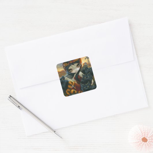 "Herfst Katten" Sticker (Envelop)