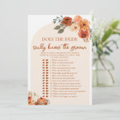 Herfst Kent de bruid echt de bruidegom spel Kaart (Staand voorkant)