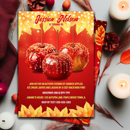 Herfst Kerst Kandijappel Feest Kaart