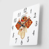 Herfst keukengereedschap vierkante klok (Hoek)