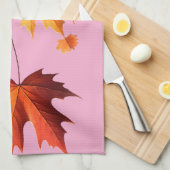 Herfst Keukenhanddoeken roze (Quarter Fold)