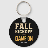 Herfst Kickoff Game Op Retro Voetbal Herfst Ontwer Sleutelhanger (Voorkant)