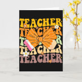 Herfst Kids Student Coquette Boog Potlood Herfst  Kaart (Gele Bloem)