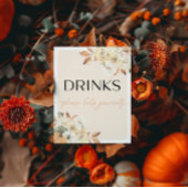 Herfst Kids Verjaardag Drinken Bar Sign Poster