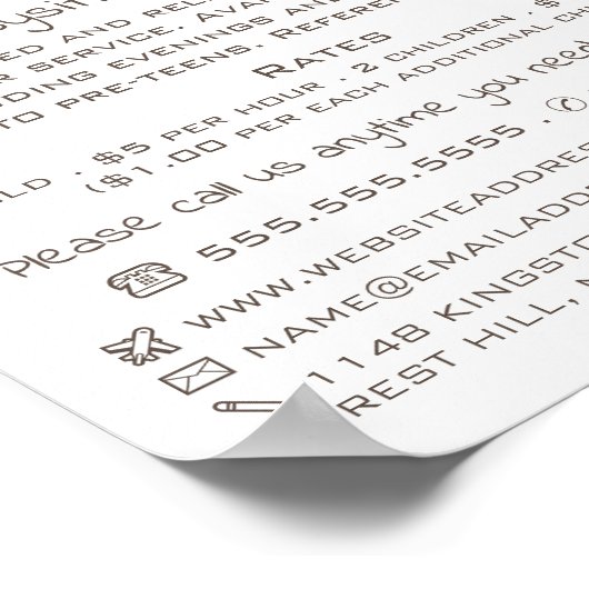 Herfst Kind, Babysitter, Kinderopvang, Kinderdagve Poster (Hoek)