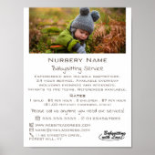 Herfst Kind, Babysitter, Kinderopvang, Kinderdagve Poster (Voorkant)