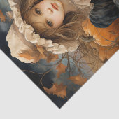 Herfst Kind Holding Pompoen Thanksgiving Decoupage Tissuepapier (Detail)