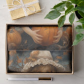 Herfst Kind Holding Pompoen Thanksgiving Decoupage Tissuepapier (Geschenk)