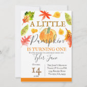 Herfst kind verjaardagsfeestje voor pompoenen kaart (Voorkant)