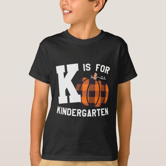 Herfst Kindergarten Leraar K is voor Buffalo Pset T-shirt (Voorkant)