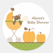 Herfst kinderwagen Baby shower Stickers (Voorkant)