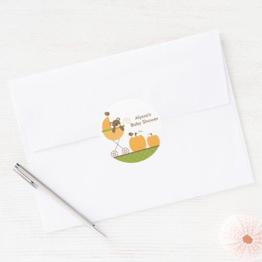 Herfst kinderwagen Baby shower Stickers (Envelop)