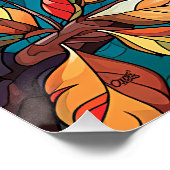 Herfst Kingfisher Glossy Poster (Hoek)