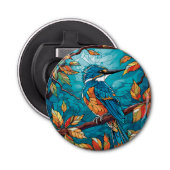 Herfst Kingfisher knop flesopener Button Flesopener (Voorkant)