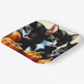 Herfst Kittens met pompoenen Papieren Bordje (Gebogen)