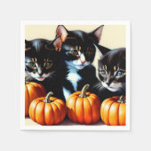 Herfst Kittens met pompoenen Servet (Voorkant)
