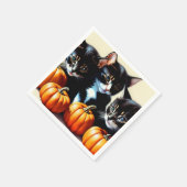 Herfst Kittens met pompoenen Servet (Hoek)
