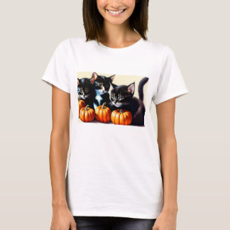 Herfst Kittens met pompoenen T-shirt