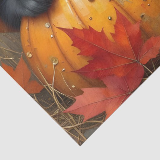 Herfst Kittens Pompoenen en Foliage Tissuepapier (Detail)