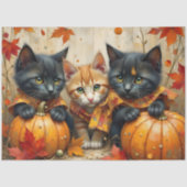 Herfst Kittens Pompoenen en Foliage Tissuepapier (Voorkant)